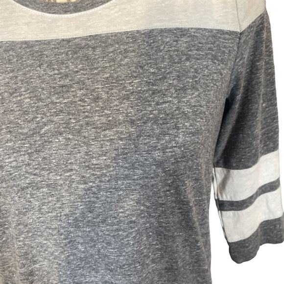Charlotte Russe Gray Color-block Casual T-shirt Women Sz S - Picture 4 of 9